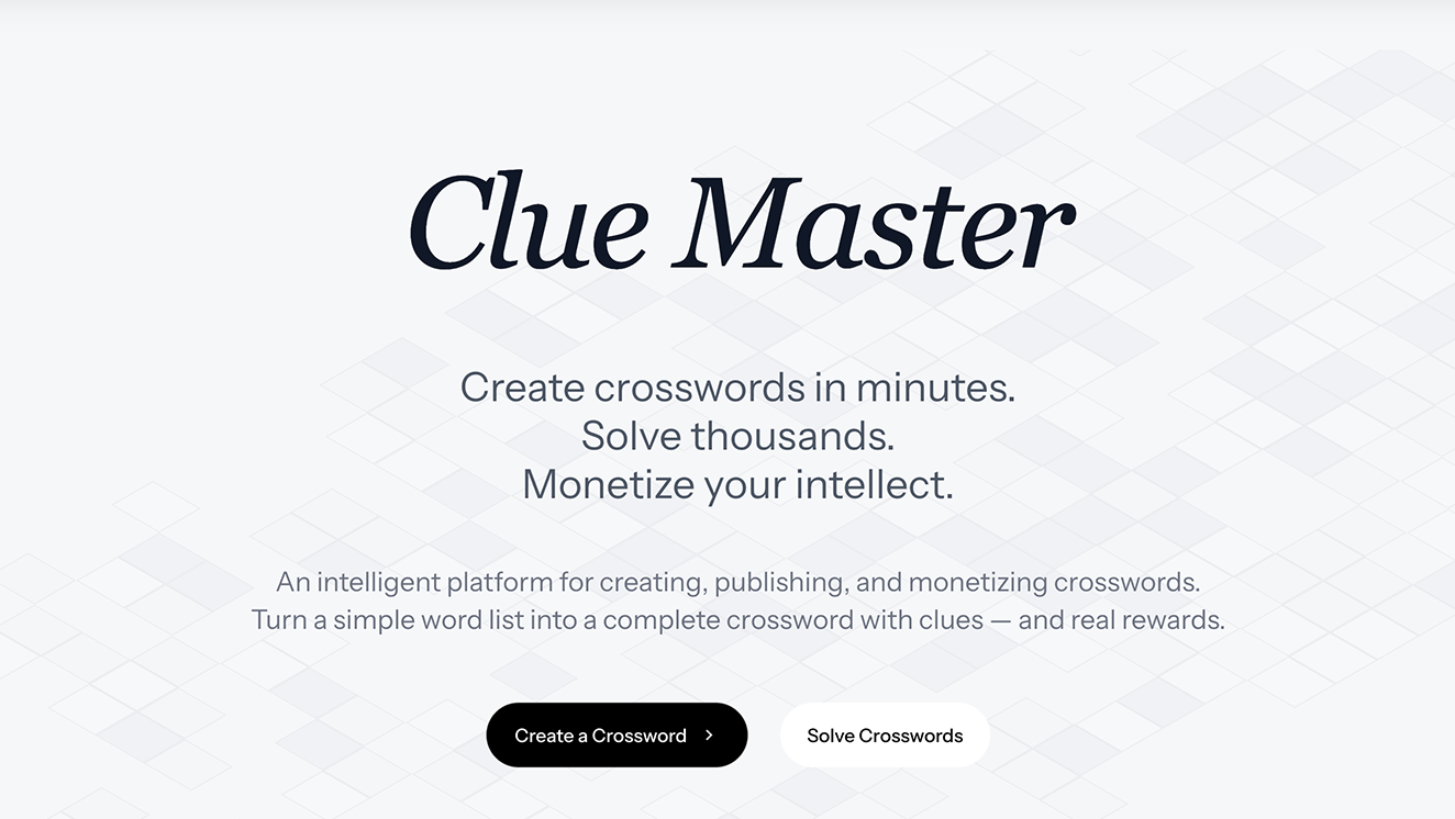 Intelligent Crossword Creation and Publishing Platform